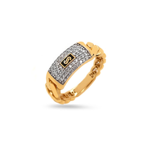 Monaco chain ring Classic Plain Pavé link