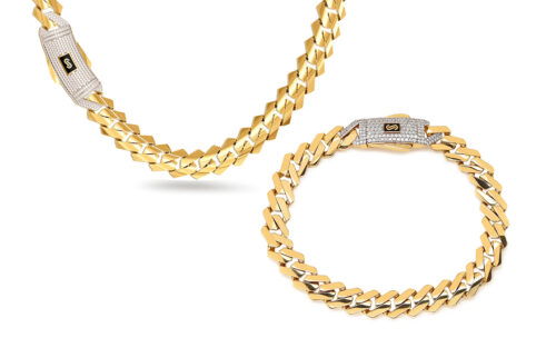 Monaco Chain set Edge Plain Pavé lock 9,5 mm