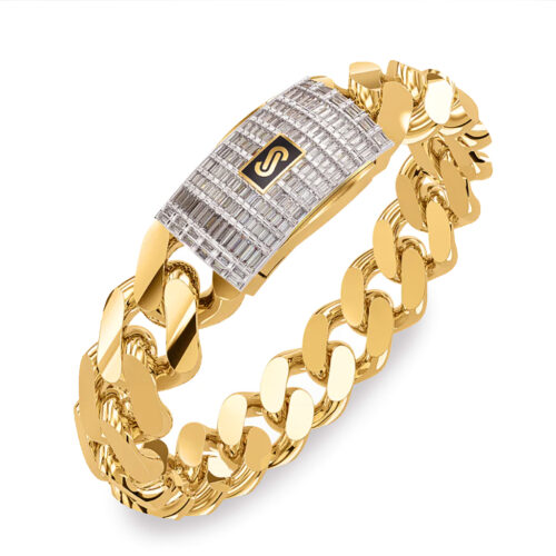 Monaco Chain bracelet Classic Plain Baguette lock 15,5 mm