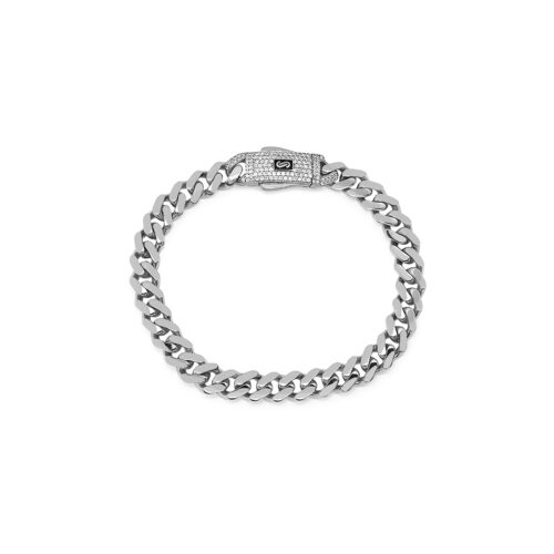 Monaco Chain bracelet Classic Plain Pavé lock 8 mm